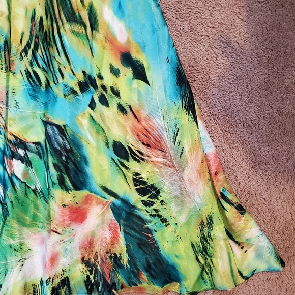 Hailey Logan by Adrianna Papell Sequin Watercolor Tropical Maxi Dress, Size 5/6 - Picture 6 of 12